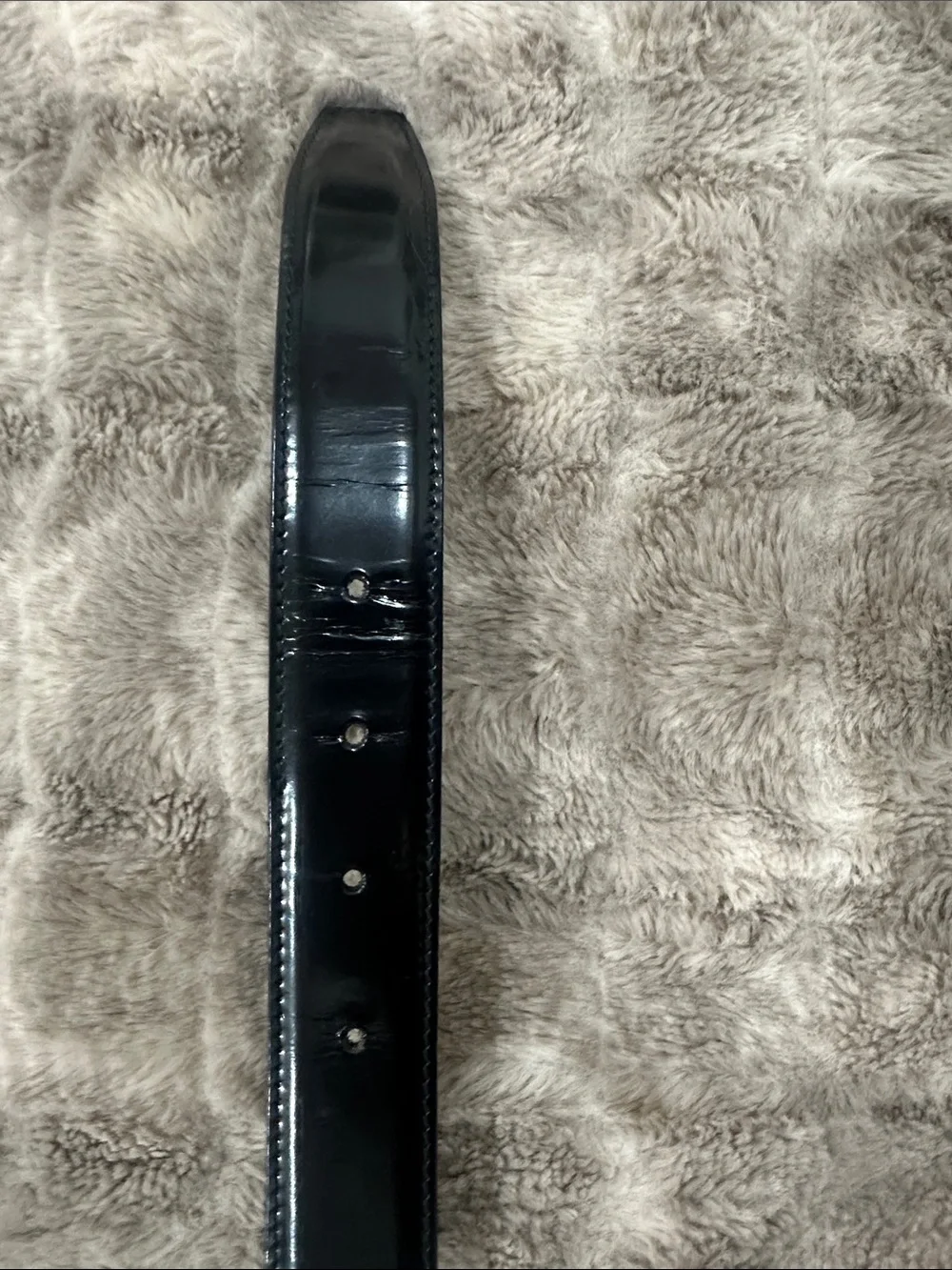 Gucci Black Patent Leather Belt with Gold Buckle